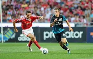 Benfica V Arsenal 2011-12 Prints: Ramsey vs. Matic: Clash in the 2011 Pre-Season Friendly between Arsenal and Benfica