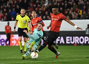 Stade Rennes V Arsenal 2018-19 Prints: Ramsey vs Mexer: Clash in the Europa League as Arsenal Face Stade Rennais