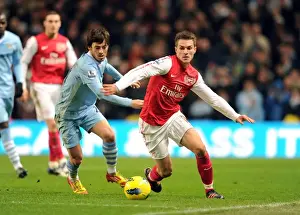 Manchester City V Arsenal 2011-12 Prints: Ramsey vs. Silva: Clash of the Midfield Maestros - Manchester City vs