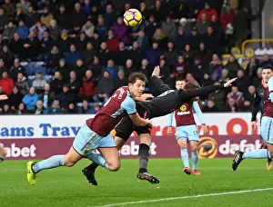 Burnley V Arsenal 2017-18 Prints: Ramsey vs Tarkowski: Intense Clash in Burnley v Arsenal Premier League Encounter