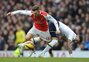 Tottenham Hotspur V Arsenal 2014-15 Prints: Ramsey vs Walker: Intense Rivalry in the North London Derby