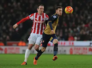Stoke City V Arsenal 2015-16 Prints: Ramsey vs. Whelan: A Football Rivalry at Stoke City (2015-16)