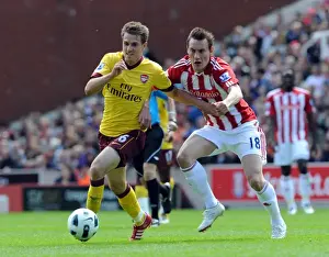 Stoke City V Arsenal 2010-11 Prints: Ramsey vs Whitehead: Stoke's Surprise 3-1 Victory over Arsenal in Premier League, 2011