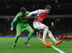 Arsenal Sunderland 2015-16 Prints: Ramsey vs. Yedlin: Intense Battle in Arsenal's Victory over Sunderland, December 2015