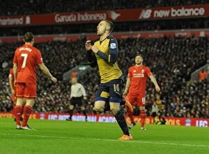 Images Dated 13th January 2016: Ramsey's Stunner: Arsenal's Winning Goal at Anfield, Premier League 2015-16