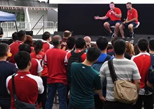 Arsenal v Atletico Madrid 2018-19 Collection: Ray Parlour Interviewed at Arsenal Fan Park Before Arsenal vs Atletico Madrid - International