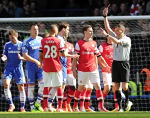 Chelsea V Arsenal 2013-14 Prints: Red Card Drama: Gibbs Dismissed as Chelsea Edge Past Arsenal in Premier League Clash
