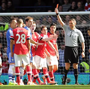 Chelsea V Arsenal 2013-14 Prints: Red Card Ruin: Gibbs Dismissal Derails Arsenal vs. Chelsea