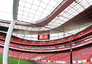 Red Nike goalnets as part of their Lace Up Save lives charity capaign. Arsenal 1 Red Nike goalnets as part of their Lace Up Save lives charity capaign. Arsenal 1