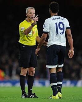 Arsenal v Tottenham Hotspur 2015-16 Collection: Referee Intervenes in Intense Arsenal vs. Tottenham Clash (2015-16)