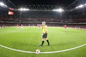 Arsenal v Tottenham 2008-09 Collection: The Referee waits for a signal to start the match. Arsenal 4: 4 Tottenham Hotspur