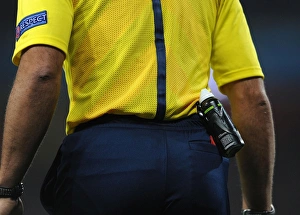 Arsenal V Besiktas 2014/15 Prints: Referee's Spray Can at the Heart of Arsenal vs. Besiktas UEFA Champions League Clash