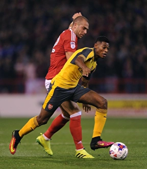Nottingham Forest V Arsenal EPL Cup 3rd Round 2016-17 Prints: Reine-Adelaide vs. Kasami: A Battle in the EFL Cup Third Round - Nottingham Forest vs