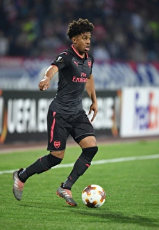 Red Star Belgrade V Arsenal 2017-18 Prints: Reiss Nelson in Action: Arsenal vs. Red Star Belgrade, Europa League 2017-18