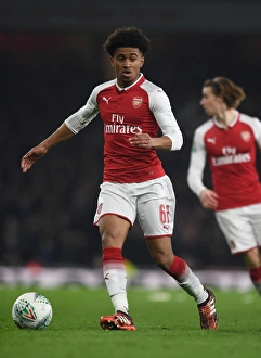 Arsenal V West Ham United - Carabao Cup 2017-18 Prints: Reiss Nelson in Action: Arsenal vs. West Ham United, Carabao Cup Quarterfinals