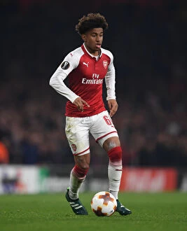 Images Dated 2nd November 2017: Reiss Nelson in Action: Arsenal vs Crvena Zvezda, Europa League 2017