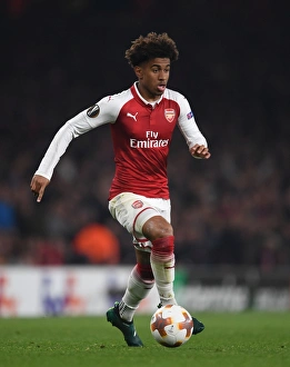 Arsenal V Red Star Belgrade 2017-18 Prints: Reiss Nelson in Action: Arsenal vs Crvena Zvezda, Europa League 2017