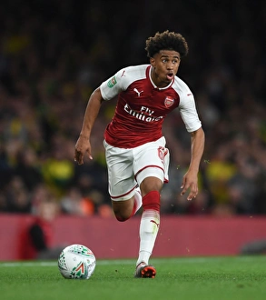 Arsenal V Norwich - Carabo Cup 4th Round 2017-18 Prints: Reiss Nelson in Action: Arsenal vs Norwich City, Carabao Cup Fourth Round, 2017-18