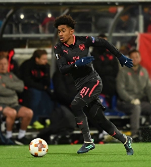 Ostersunds V Arsenal 2017-18 Prints: Reiss Nelson in Action: Arsenal vs Ostersunds FK, Europa League 2018