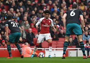 Arsenal V Southampton 2017-18 Prints: Reiss Nelson in Action: Arsenal vs Southampton, Premier League 2017-18