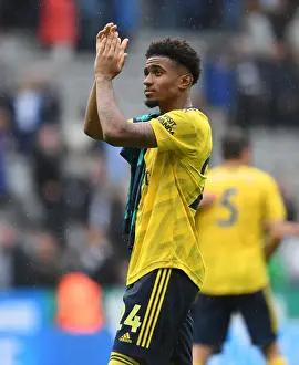 Newcastle United V Arsenal 2019-20 Prints: Reiss Nelson Applauds Arsenal Fans: Newcastle United vs