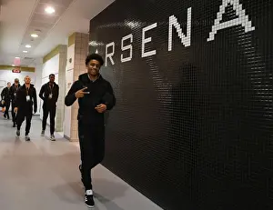 Reiss Nelson in Arsenal Changing Room Before Arsenal v Östersunds FK UEFA Europa League Match