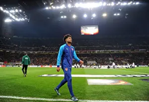 AC Milan V Arsenal 2017-18 Prints: Reiss Nelson: Arsenal Star's Pre-Match Focus at AC Milan's San Siro (UEFA Europa League 2017-18)