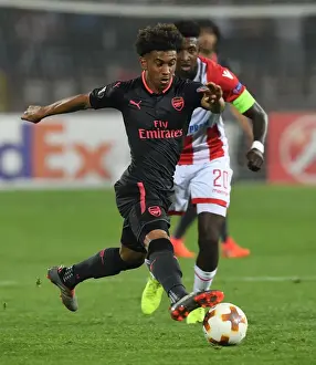 Red Star Belgrade V Arsenal 2017-18 Prints: Reiss Nelson: Arsenal's Shining Light in Europa League Clash against Red Star Belgrade