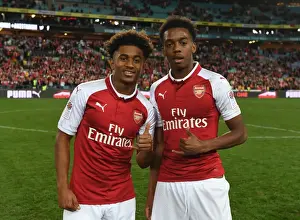 Sydney Western Wanderers V Arsenal 2017-18 Prints: Reiss Nelson and Joe Willock Celebrate after Arsenal's Win over Sydney Western Wanderers