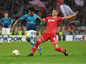 FC Koln V Arsenal 2017-18 Prints: Reiss Nelson Outmaneuvers Pawel Olkowski: Arsenal's Europa League Clash vs. 1. FC Koln