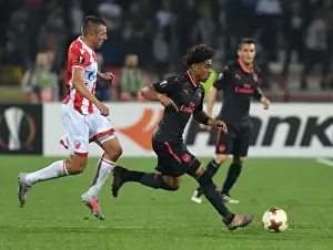 Red Star Belgrade V Arsenal 2017-18 Prints: Reiss Nelson Outsmarts Nenad Krsticic: A Europa League Battle at Rajko Mitic Stadium