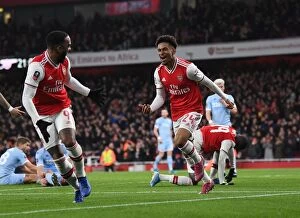 Images Dated 7th January 2020: Reiss Nelson Scores the FA Cup Winner: Arsenal Triumphs Over Leeds United