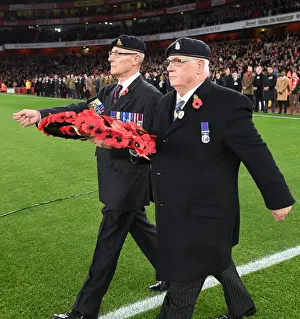Arsenal V Wolverhampton Wanderers 2018-19 Prints: Remembrance Sunday at Arsenal: Honoring Heroes with the Royal Artillery