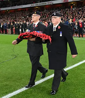 Arsenal V Wolverhampton Wanderers 2018-19 Prints: Remembrance Sunday at Arsenal: Tribute from the Royal Artillery before Arsenal vs