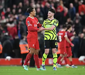 Liverpool V Arsenal 2023-24 Prints: Rice and Van Dijk: Post-Match Handshake at Anfield - Liverpool vs