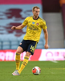 Images Dated 22nd July 2020: Rob Holding in Action: Arsenal vs. Aston Villa (Premier League 2019-2020)