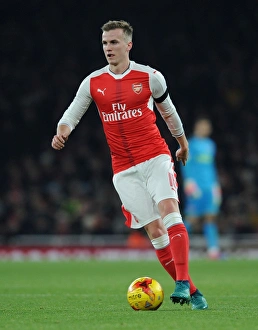 Arsenal V Southampton EFL Cup 2016-17 Prints: Rob Holding in Action: Arsenal vs Southampton, EFL Cup Quarter-Final 2016-17