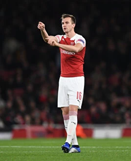Images Dated 8th November 2018: Rob Holding in Action: Arsenal vs. Sporting CP, UEFA Europa League 2018-19