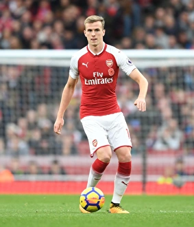 Rob Holding in Action: Arsenal vs Swansea City, Premier League 2017-18