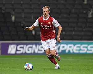 MK Dons V Arsenal 2020-21 Prints: Rob Holding in Action: Arsenal's Pre-Season Battle against MK Dons, 2020