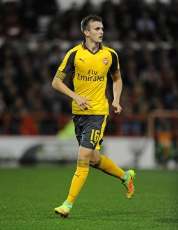 Nottingham Forest V Arsenal EPL Cup 3rd Round 2016-17 Prints: Rob Holding in Action: Arsenal's Victory over Nottingham Forest in the EFL Cup, 2016