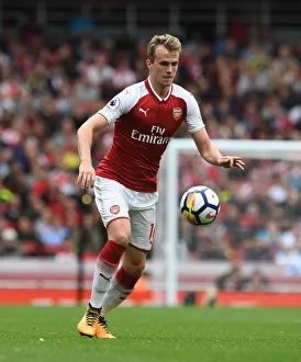 Arsenal V Brighton And Hove Albion 2017-18 Prints: Rob Holding: In Action Against Brighton & Hove Albion, Arsenal Premier League 2017-18