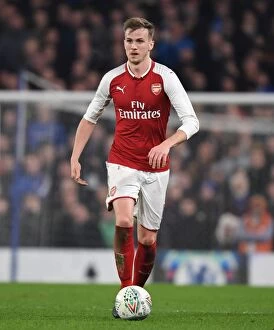 Chelsea v Arsenal - Carabao Cup 1/2 final 1st leg 2017-18 Collection: Rob Holding in Action: Chelsea vs. Arsenal - Carabao Cup Semi-Final First Leg