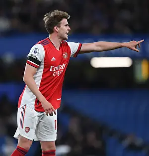 Rob Holding of Arsenal in Action against Chelsea - Premier League 2021-22