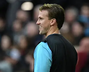 Rob Holding of Arsenal in Action against Everton FC - Premier League 2022-23