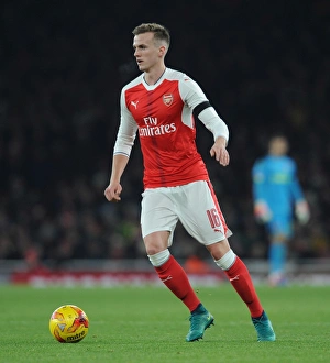 Arsenal V Southampton EFL Cup 2016-17 Prints: Rob Holding (Arsenal). Arsenal 0: 2 Southampton. EFL Cup. Quarter Final. Emirates Stadium