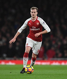 Arsenal v Chelsea 2017-18 Gallery: Rob Holding (Arsenal). Arsenal 2: 2 Chelsea. Premier League. Emirates Stadium, 3 / 1 / 18