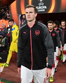 Arsenal V BATE Borisov 2017-18 Prints: Rob Holding - Arsenal FC vs BATE Borisov, UEFA Europa League 2017-18