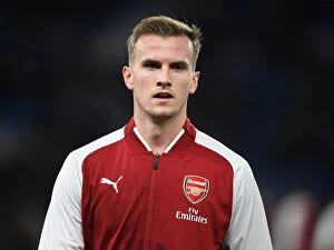 Chelsea v Arsenal - Carabao Cup 1/2 final 1st leg 2017-18 Collection: Rob Holding: Arsenal's Defensive Fortress at Chelsea's Stamford Bridge - Carabao Cup Semi-Final