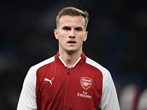 Chelsea V Arsenal - Carabao Cup 1/2 Final 1st Leg 2017-18 Prints: Rob Holding: Arsenal's Defensive Fortress at Chelsea's Stamford Bridge - Carabao Cup Semi-Final